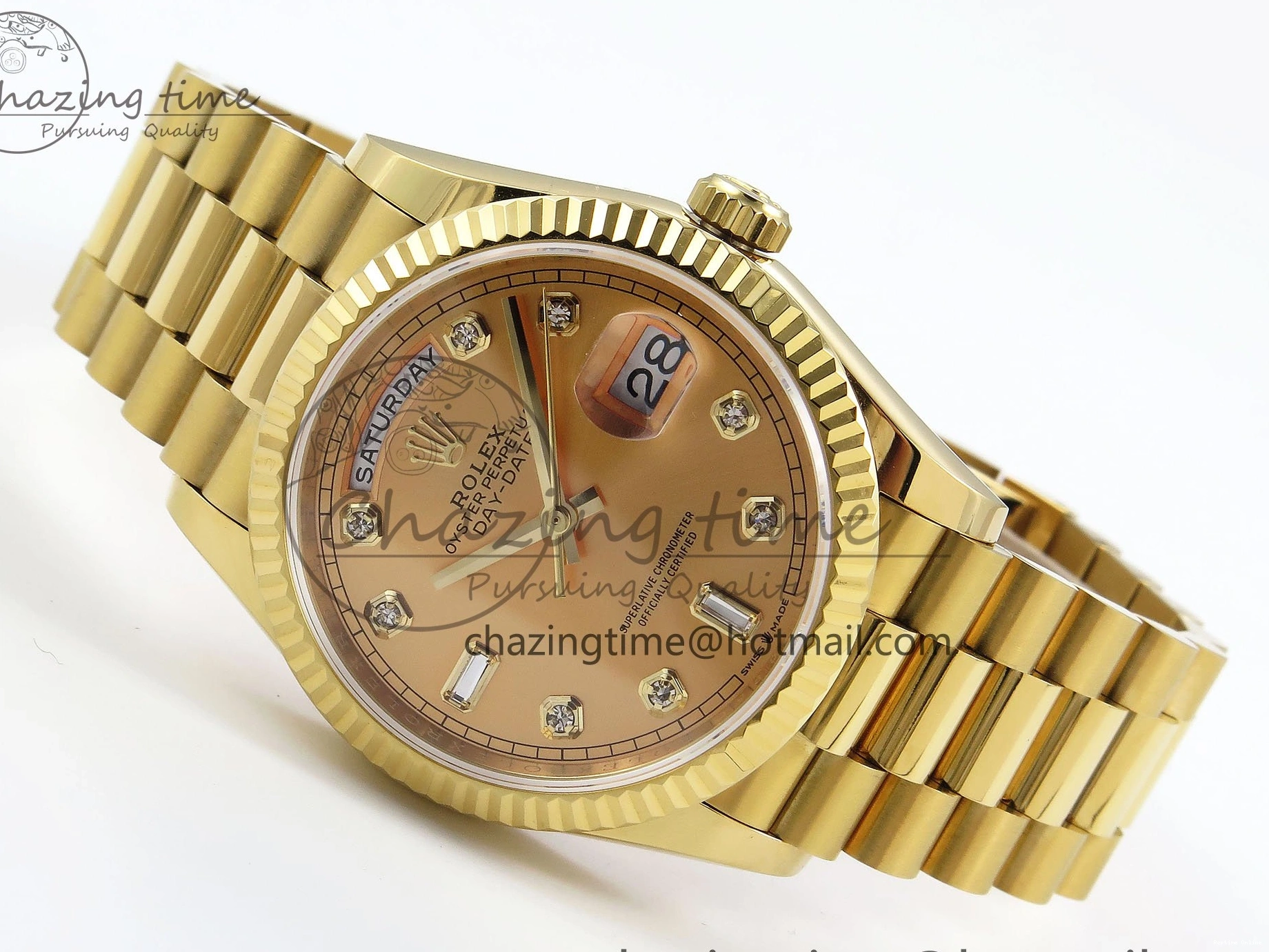 0121 StreetReady Day Date 36 YG TWSF Best Edition YG Diamonds Dial on YG Bracelet A 1616